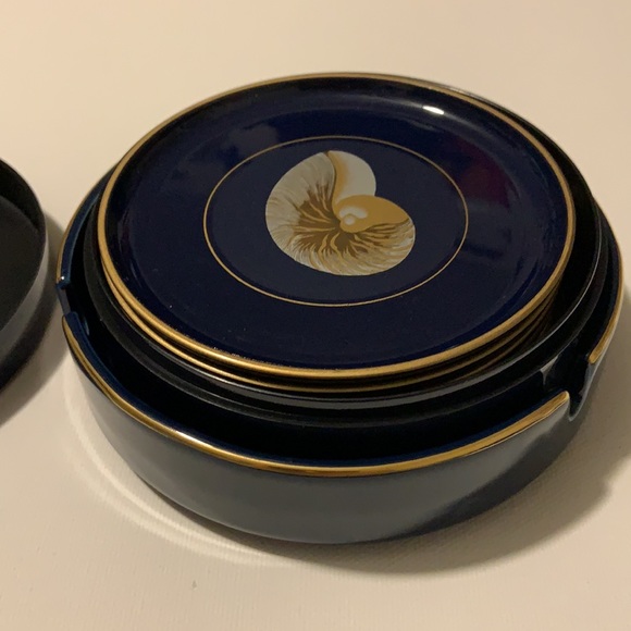 Otagiri Japan NAUTILUS Coaster Set & Ashtray AS IS - Picture 4 of 14